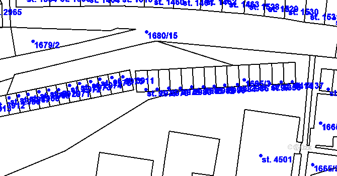 Parcela st. 2979 v KÚ Třebíč, Katastrální mapa
