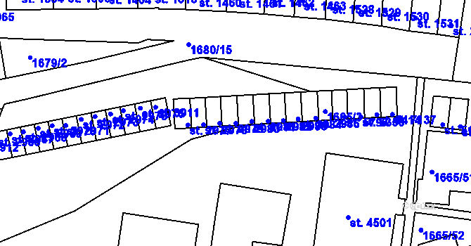 Parcela st. 2980 v KÚ Třebíč, Katastrální mapa
