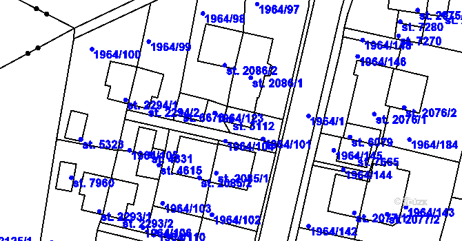 Parcela st. 3112 v KÚ Třebíč, Katastrální mapa