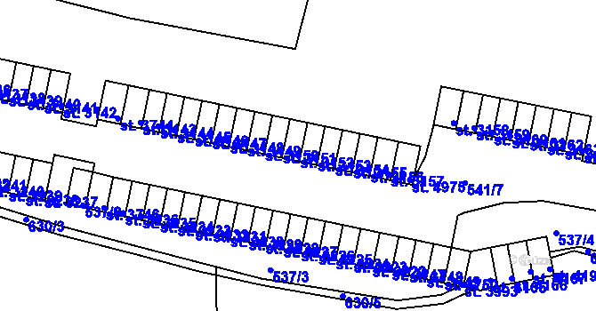 Parcela st. 3152 v KÚ Třebíč, Katastrální mapa