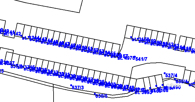 Parcela st. 3155 v KÚ Třebíč, Katastrální mapa