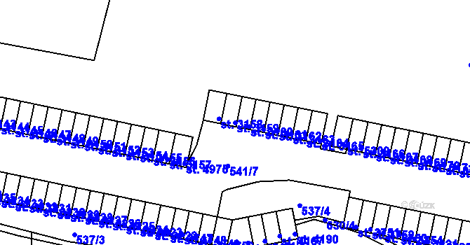 Parcela st. 3159 v KÚ Třebíč, Katastrální mapa