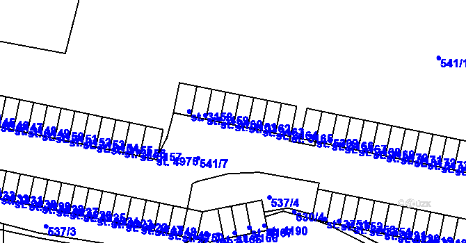 Parcela st. 3161 v KÚ Třebíč, Katastrální mapa