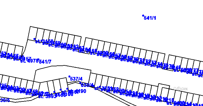 Parcela st. 3167 v KÚ Třebíč, Katastrální mapa