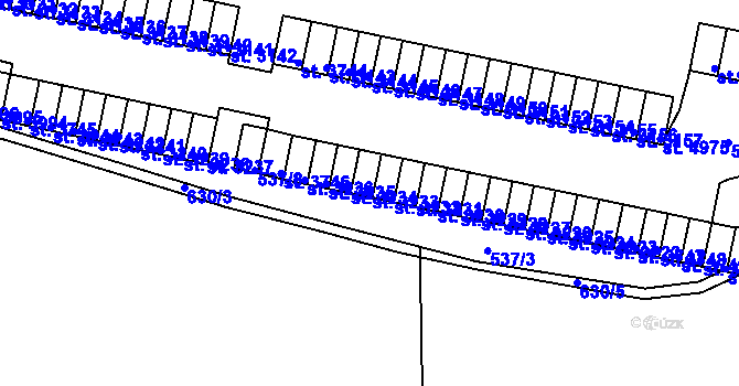 Parcela st. 3233 v KÚ Třebíč, Katastrální mapa