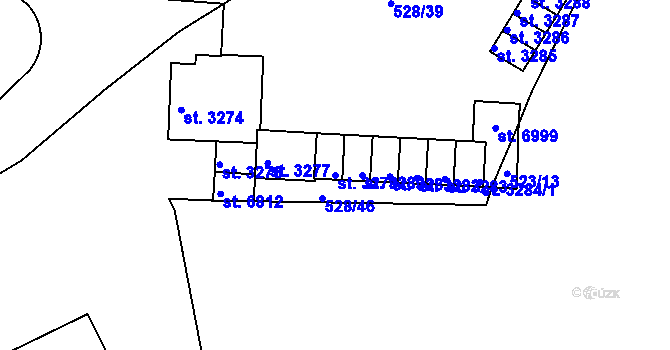 Parcela st. 3279 v KÚ Třebíč, Katastrální mapa