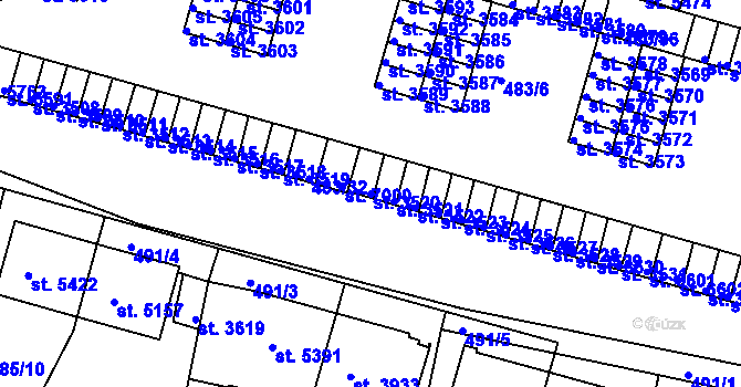 Parcela st. 3520 v KÚ Třebíč, Katastrální mapa