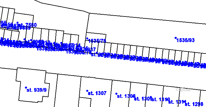 Parcela st. 3635 v KÚ Třebíč, Katastrální mapa