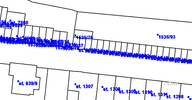 Parcela st. 3636 v KÚ Třebíč, Katastrální mapa