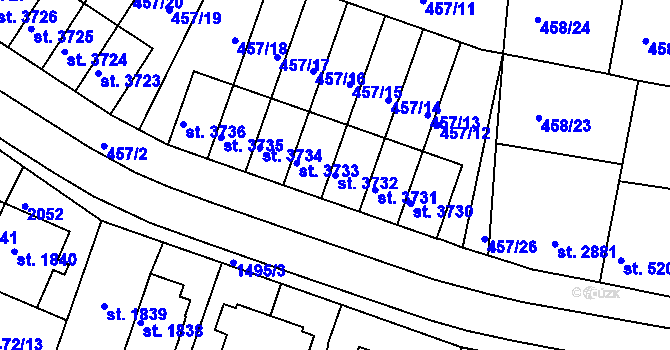Parcela st. 3732 v KÚ Třebíč, Katastrální mapa