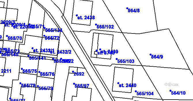 Parcela st. 3740 v KÚ Třebíč, Katastrální mapa