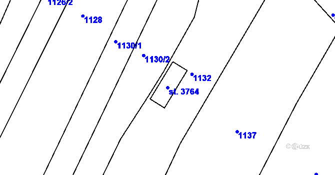 Parcela st. 3764 v KÚ Třebíč, Katastrální mapa