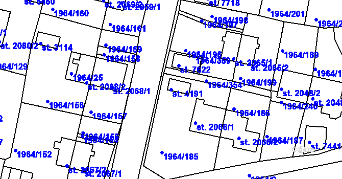 Parcela st. 4191 v KÚ Třebíč, Katastrální mapa