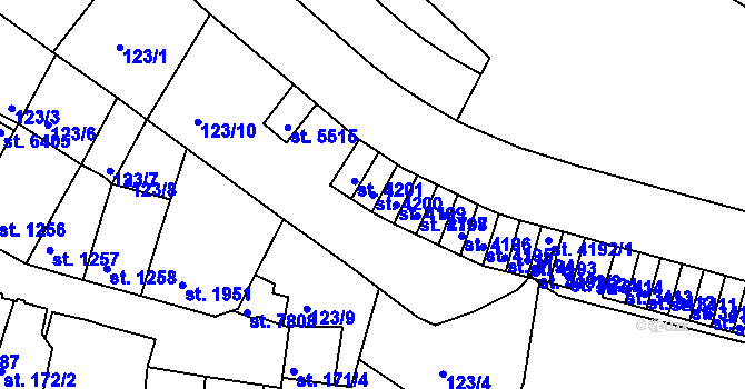 Parcela st. 4200 v KÚ Třebíč, Katastrální mapa