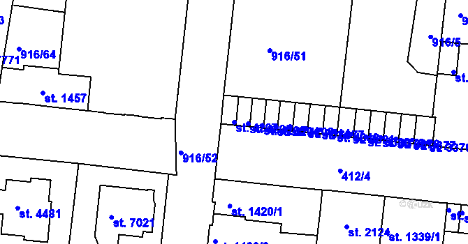 Parcela st. 4207 v KÚ Třebíč, Katastrální mapa