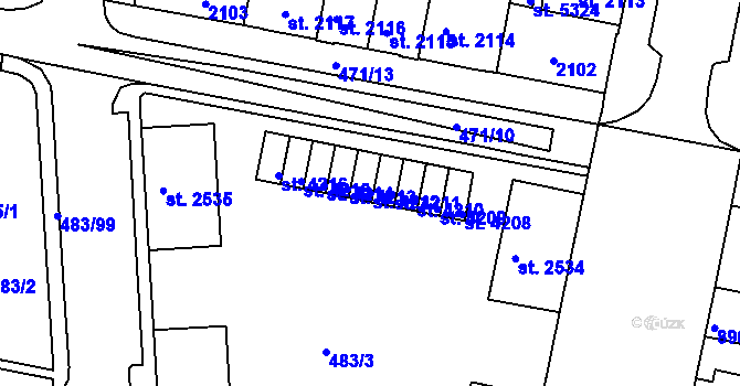 Parcela st. 4212 v KÚ Třebíč, Katastrální mapa