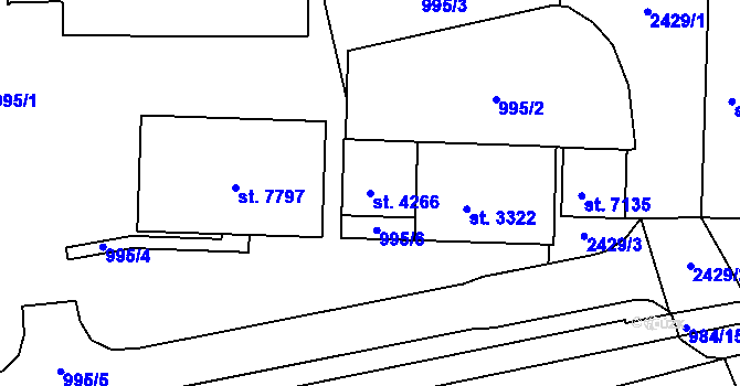 Parcela st. 4266 v KÚ Třebíč, Katastrální mapa