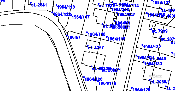 Parcela st. 4267 v KÚ Třebíč, Katastrální mapa