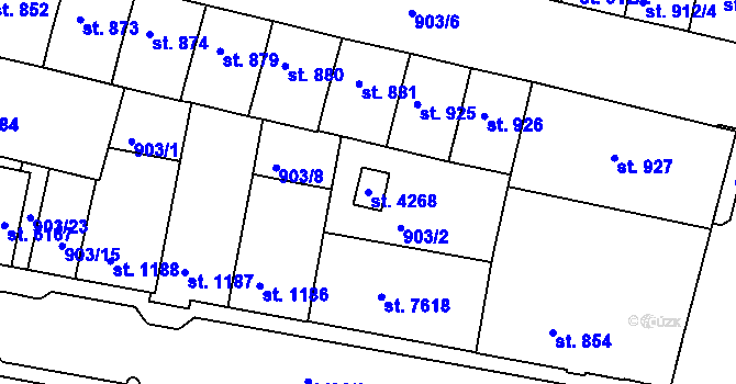 Parcela st. 4268 v KÚ Třebíč, Katastrální mapa