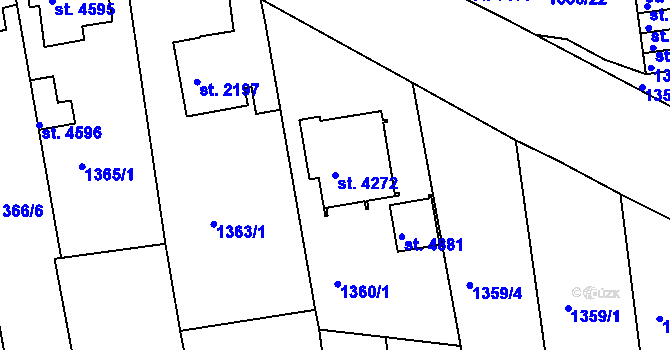 Parcela st. 4272 v KÚ Třebíč, Katastrální mapa