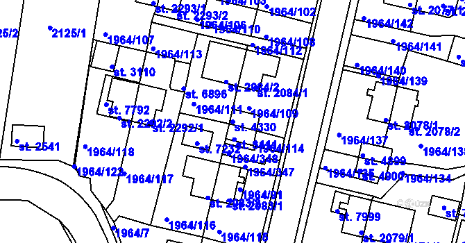Parcela st. 4330 v KÚ Třebíč, Katastrální mapa