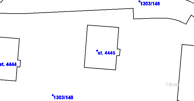 Parcela st. 4445 v KÚ Třebíč, Katastrální mapa