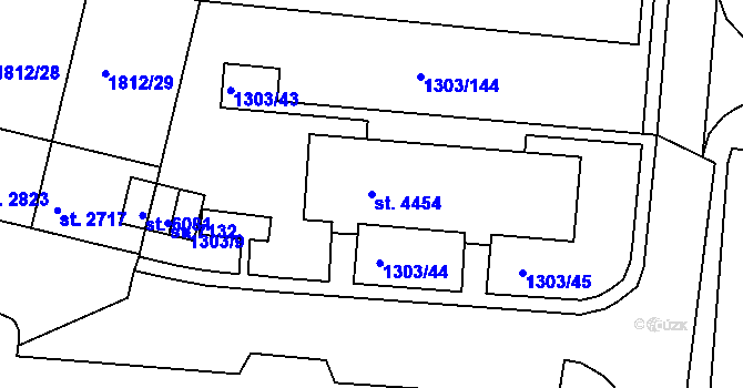 Parcela st. 4454 v KÚ Třebíč, Katastrální mapa