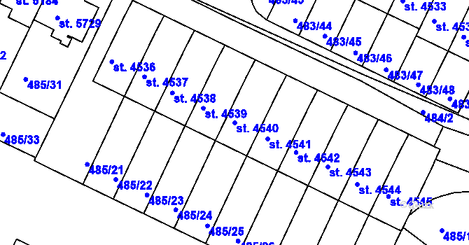 Parcela st. 4540 v KÚ Třebíč, Katastrální mapa