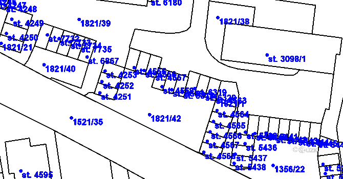 Parcela st. 4559 v KÚ Třebíč, Katastrální mapa