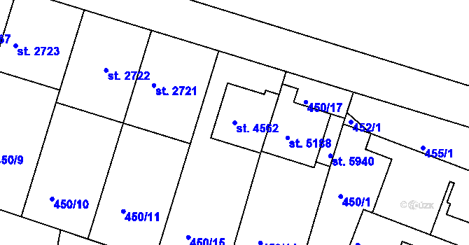 Parcela st. 4562 v KÚ Třebíč, Katastrální mapa