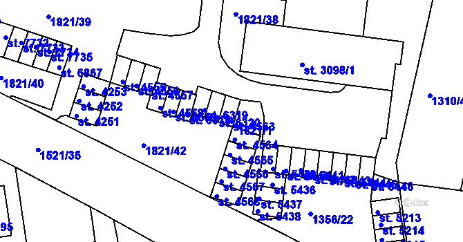 Parcela st. 4563 v KÚ Třebíč, Katastrální mapa