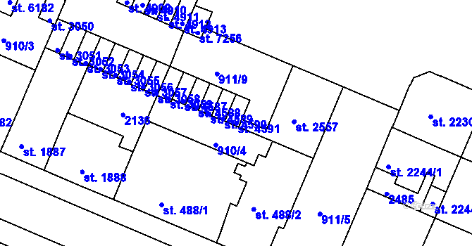 Parcela st. 4591 v KÚ Třebíč, Katastrální mapa