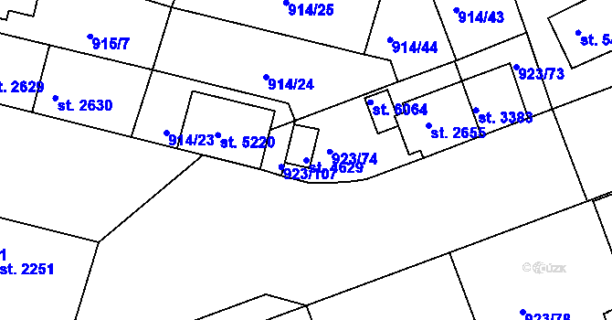 Parcela st. 4629 v KÚ Třebíč, Katastrální mapa