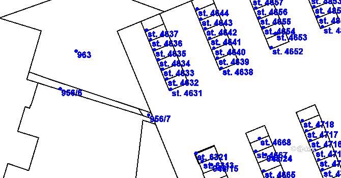 Parcela st. 4631 v KÚ Třebíč, Katastrální mapa