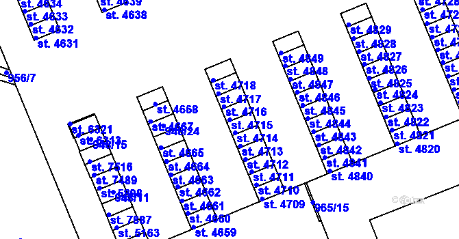 Parcela st. 4715 v KÚ Třebíč, Katastrální mapa