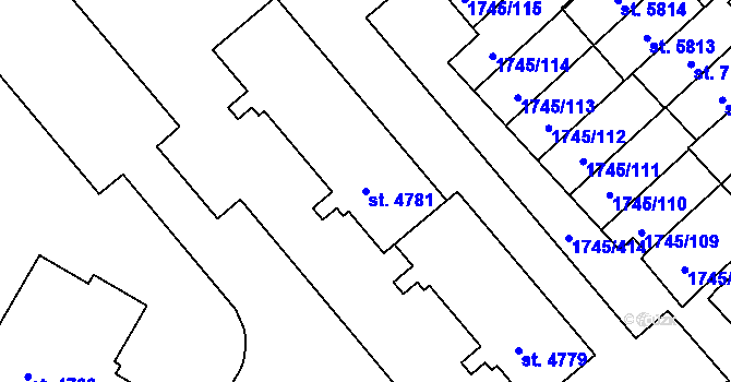 Parcela st. 4781 v KÚ Třebíč, Katastrální mapa