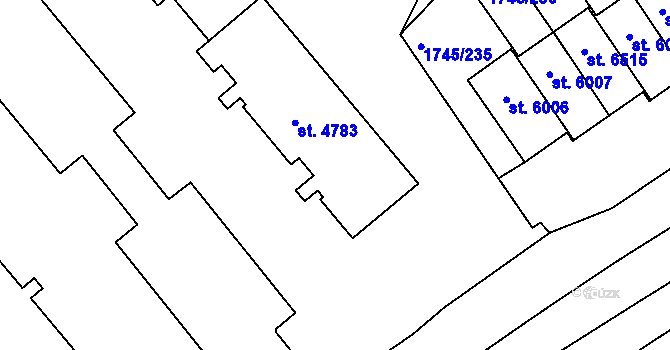 Parcela st. 4783 v KÚ Třebíč, Katastrální mapa
