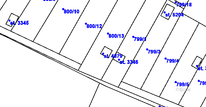 Parcela st. 4879 v KÚ Třebíč, Katastrální mapa