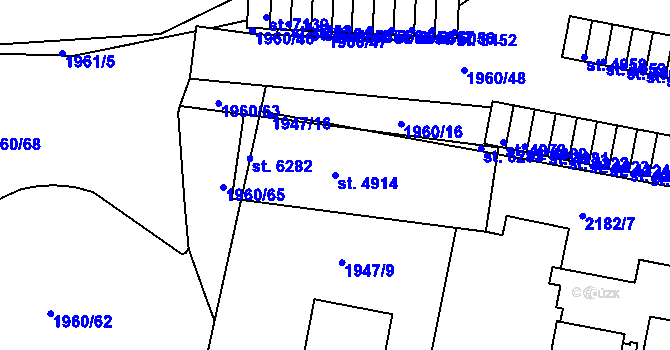Parcela st. 4914 v KÚ Třebíč, Katastrální mapa