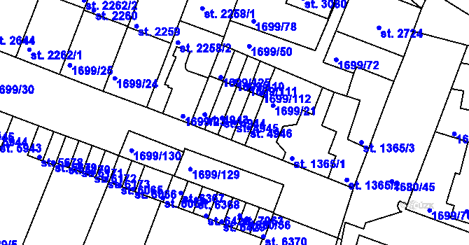 Parcela st. 4945 v KÚ Třebíč, Katastrální mapa