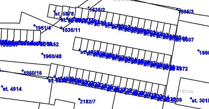Parcela st. 4962 v KÚ Třebíč, Katastrální mapa