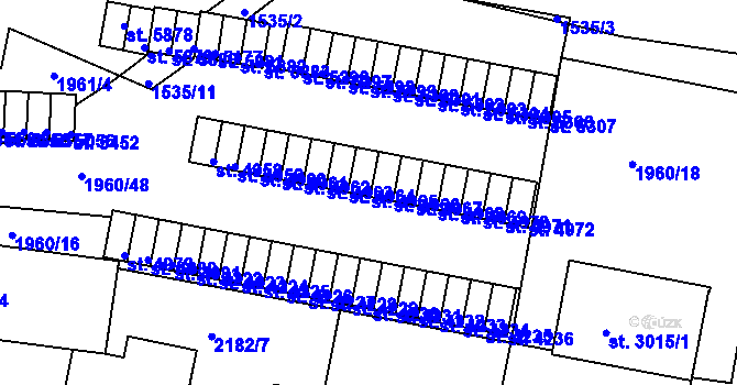 Parcela st. 4965 v KÚ Třebíč, Katastrální mapa