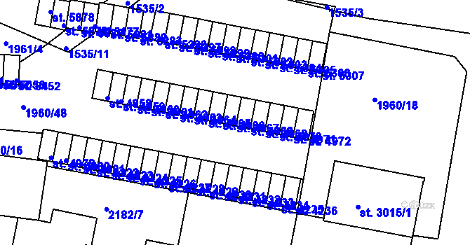 Parcela st. 4967 v KÚ Třebíč, Katastrální mapa