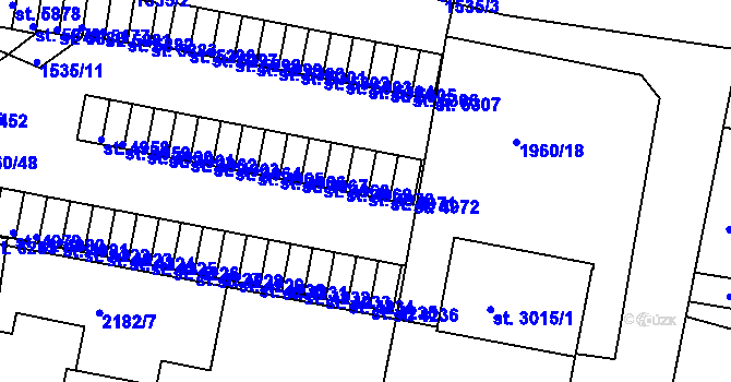 Parcela st. 4970 v KÚ Třebíč, Katastrální mapa