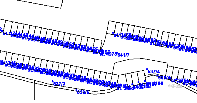 Parcela st. 4975 v KÚ Třebíč, Katastrální mapa