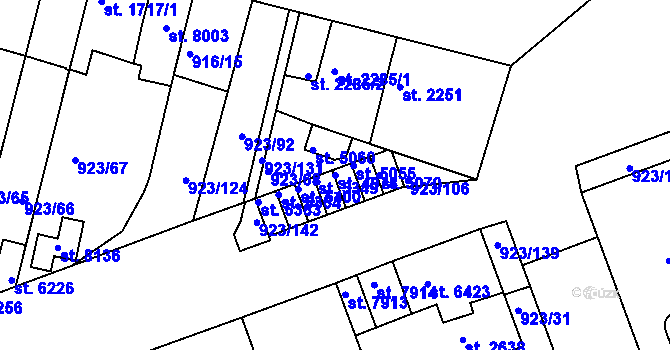 Parcela st. 4978 v KÚ Třebíč, Katastrální mapa
