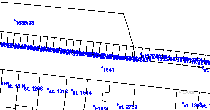 Parcela st. 5050 v KÚ Třebíč, Katastrální mapa