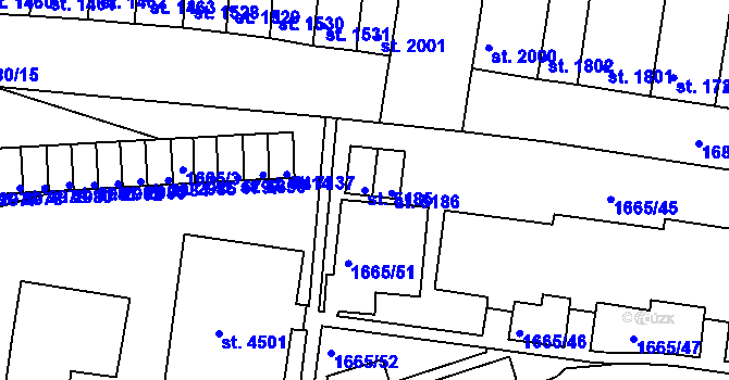 Parcela st. 5185 v KÚ Třebíč, Katastrální mapa