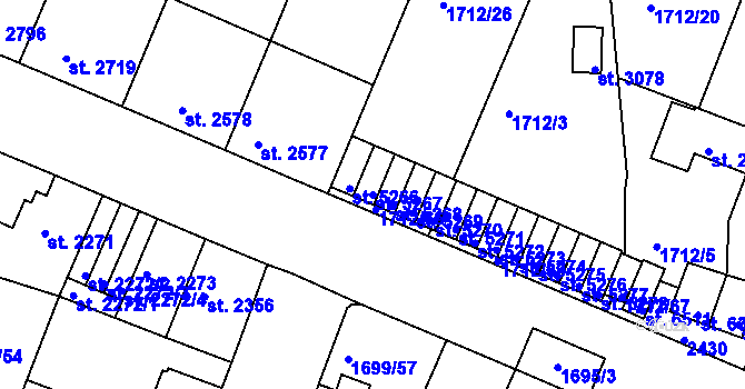 Parcela st. 5267 v KÚ Třebíč, Katastrální mapa