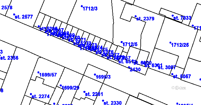 Parcela st. 5277 v KÚ Třebíč, Katastrální mapa